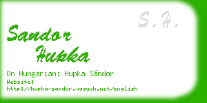 sandor hupka business card